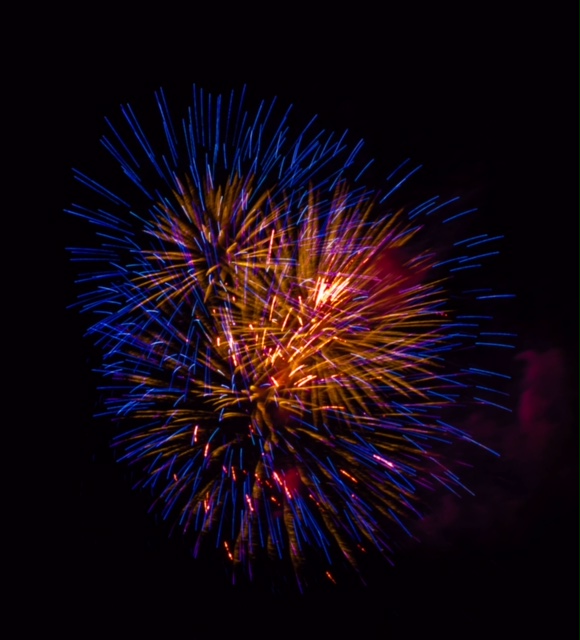 fireworks at xmas parade